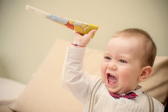 Smash the cake. One year old