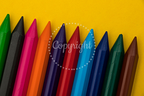 Multicolored oil pastel crayons